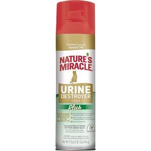 Nature's Miracle Cat Urine Destroyer Foam Plus Enzymatic Essential Oil 17.5 oz